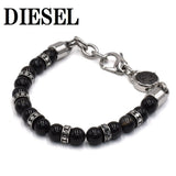 DIESEL BRACERET DX1163040 BLACK SILVER ディーゼル ブレスレット アクセサリー ブレス 腕輪 おしゃれ メンズ ブラック シルバー