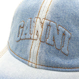 GANNI CAP A6919 676 L.DENIM ガニー キャップ 帽子 ベースボール ロゴ デニム おしゃれ ウィメンズ レディース ライトデニム ライトブルー