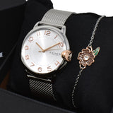 COACH ARDEN QUARTZ ANALOG WATCH 14000072 SILVER 保証書付き コーチ アーデン ブレスレットセット クォーツ アナログ 腕時計 電池式 ウォッチ レディース シルバー