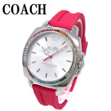 COACH BOYFRIEND QUARTZ ANALOG WATCH 14502529 PINK SILVER 保証書付き コーチ ボーイフレンド クォーツ アナログ 腕時計 電池式 ウォッチ ラバー レディース シルバー ピンク