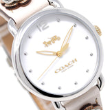 COACH DELANCEY QUARTZ ANALOG WATCH 14503079 OFFWHITE ORANGE 保証書付き コーチ デランシー クォーツ アナログ 腕時計 電池式 ウォッチ レザー レディース オフホワイト オレンジ