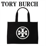 TORY BURCH ELLA TOTE BAG CANVAS 148792002 BLACK D.FAWN トリーバーチ エラ トートバッグ ダブルT ロゴ キャンバス レディース ブラック