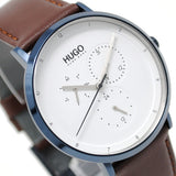HUGO BOSS 1530008 GUIDE QUARTZ ANALOG WATCH DARK BROWN OFF WHITE ヒューゴボス 腕時計 アナログ クォーツ 電池式 ウォッチ レザー メンズ オフホワイト ダークブラウン