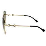 日本正規品 GUCCI SUNGLASSES GG0879S 002 BROWN GOLD グッチ サングラス ノーズパッド 眼鏡 UVカット メンズ レディース ブラウン ゴールド