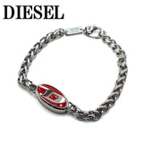 DIESEL BRACERET DX1445040 SILVER RED ディーゼル ブレスレット アクセサリー ブレス 腕輪 おしゃれ メンズ シルバー レッド