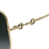 日本正規品 GUCCI SUNGLASSES GG0879S 001 GREY GOLD グッチ サングラス ノーズパッド 眼鏡 UVカット メンズ レディース グレー ゴールド