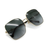 日本正規品 GUCCI SUNGLASSES GG0879S 001 GREY GOLD グッチ サングラス ノーズパッド 眼鏡 UVカット メンズ レディース グレー ゴールド