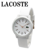LACOSTE QUARTZ ANALOG SILICONE STRAP WATCH L.12.12 2001211 WHITE ラコステ 腕時計 クォーツ アナログ 電池式 ウォッチ レディース ホワイト