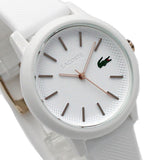 LACOSTE QUARTZ ANALOG SILICONE STRAP WATCH L.12.12 2001211 WHITE ラコステ 腕時計 クォーツ アナログ 電池式 ウォッチ レディース ホワイト