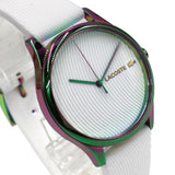 LACOSTE QUARTZ ANALOG SILICONE STRAP WATCH FALDA 2001353 RAINBOW WHITE ラコステ 腕時計 クォーツ アナログ 電池式 ウォッチ レディース レインボー ホワイト