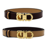 Salvatore Ferragamo LEATHER BELT 230294 771067 100 L.CAMEL D.BAROLO　サルヴァトーレ フェラガモ ベルト レザー リバーシブル ビジネス カジュアル おしゃれ レディース ライトキャメル ダークバローロ