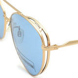 BALLY SUNGLASSES ASIAN FIT BY0003-H 28V 59 BLUE GOLD バリー サングラス アジアンフィット UVカット 紫外線カット ノーズパッド 鼻あて メンズ レディース ブルー ゴールド