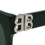 日本正規品 BALENCIAGA EYEWEAR ASIAN FIT BB0102SA 014 GREEN バレンシアガ サングラス アジアンフィット UVカット 紫外線カット メンズ レディース グリーン