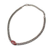 DIESEL NECKLACE PENDANT DX1446040 SILVER RED ディーゼル ネックレス ペンダント アクセサリー おしゃれ メンズ シルバー レッド
