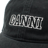 GANNI CAP A6300 099 BLACK ガニー キャップ 帽子 ベースボール ロゴ おしゃれ ウィメンズ レディース ブラック