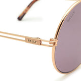 BALLY SUNGLASSES ASIAN FIT BY0001-D/S 28S 56 BURGUNDY PINK GOLD バリー サングラス アジアンフィット UVカット 紫外線カット ノーズパッド 鼻あて メンズ レディース バーガンディ ピンクゴールド
