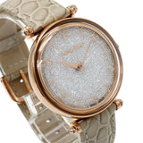 SWAROVSKI QUARTZ ANALOG WATCH Crystalline wonder 5656899 SILVER BEIGE スワロフスキー 腕時計 1年保証 クリスタライン ワンダー クォーツ アナログ 電池式 ウォッチ レディース シルバー ベージュ
