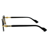 日本正規品 GUCCI SUNGLASSES GG1221S 001 GREY GOLD グッチ サングラス ノーズパッド 眼鏡 UVカット メンズ レディース グレー ゴールド