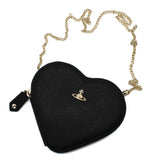 Vivienne Westwood SHOULDER BAG 58010001W S000B N402 BLACK ヴィヴィアン ウエストウッド ショルダーバッグ ハート クロスボディ バッグ レディース ブラック