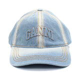 GANNI CAP A6919 676 L.DENIM ガニー キャップ 帽子 ベースボール ロゴ デニム おしゃれ ウィメンズ レディース ライトデニム ライトブルー