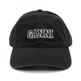 GANNI CAP A6300 099 BLACK ガニー キャップ 帽子 ベースボール ロゴ おしゃれ ウィメンズ レディース ブラック
