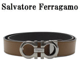 Salvatore Ferragamo LEATHER BELT 675542 705614 105 BROWN SUGAR NERO　サルヴァトーレ フェラガモ ベルト レザー リバーシブル ビジネス カジュアル おしゃれ メンズ ブラウンシュガー ネロ