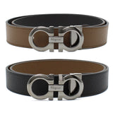 Salvatore Ferragamo LEATHER BELT 675542 705614 105 BROWN SUGAR NERO　サルヴァトーレ フェラガモ ベルト レザー リバーシブル ビジネス カジュアル おしゃれ メンズ ブラウンシュガー ネロ