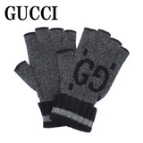 GUCCI GLOVE 726586 4GABX 1360 GREY BLACK M L グッチ 手袋 フィンガーレス グローブ 指なし GG カシミア ブランド おしゃれ メンズ レディース グレー ブラック