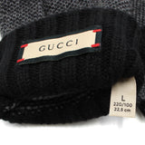 GUCCI GLOVE 726586 4GABX 1360 GREY BLACK M L グッチ 手袋 フィンガーレス グローブ 指なし GG カシミア ブランド おしゃれ メンズ レディース グレー ブラック