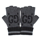 GUCCI GLOVE 726586 4GABX 1360 GREY BLACK M L グッチ 手袋 フィンガーレス グローブ 指なし GG カシミア ブランド おしゃれ メンズ レディース グレー ブラック