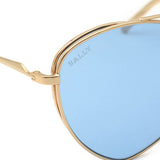 BALLY SUNGLASSES ASIAN FIT BY0003-H 28V 59 BLUE GOLD バリー サングラス アジアンフィット UVカット 紫外線カット ノーズパッド 鼻あて メンズ レディース ブルー ゴールド