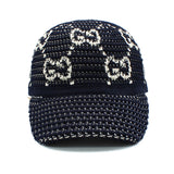 GUCCI BASEBALL CAP 747331 4HAY7 4000 NAVY M L グッチ ベースボール キャップ 帽子 GG モノグラム ブランド おしゃれ メンズ レディース ネイビー