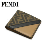 FENDI DIAGONAL BIFOLD FF WALLET 7M0169 AJF8 F1EGA BROWN フェンディ 2つ折り 財布 ウォレット ズッカ レザー メンズ ブラウン