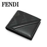 FENDI CLASSIC BILFOLD FF DIAGONAL WALLET 7M0169 AP1T F0GXN BLACK フェンディ 2つ折り 財布 ウォレット レザー メンズ ブラック