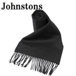Johnstons WA000016 SA0900 WA16 ジョンストンズ プレーン スカーフ マフラー ストール カシミア 無地 レディース メンズ Black