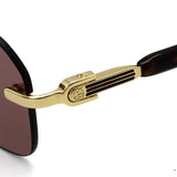 日本正規品 GUCCI SUNGLASSES GG1221S 002 BROWN GOLD グッチ サングラス ノーズパッド 眼鏡 UVカット メンズ レディース ブラウン ゴールド