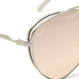 BALLY SUNGLASSES ASIAN FIT BY0003-H 16Z 59 SMOOKEBROWN SILVER バリー サングラス アジアンフィット UVカット 紫外線カット ノーズパッド 鼻あて メンズ レディース スモークブラウン シルバー