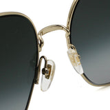 日本正規品 GUCCI SUNGLASSES GG0879S 001 GREY GOLD グッチ サングラス ノーズパッド 眼鏡 UVカット メンズ レディース グレー ゴールド