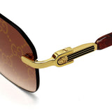 日本正規品 GUCCI SUNGLASSES GG1221S 004 RED GOLD グッチ サングラス ノーズパッド 眼鏡 UVカット メンズ レディース レッド ゴールド