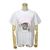 GANNI A1050029 151 BRIGHT WHITE XS S M L ガニー Tシャツ 半袖 ロゴ プリント おしゃれ ウィメンズ レディース ブライト ホワイト