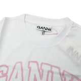 GANNI A1050029 151 BRIGHT WHITE XS S M L ガニー Tシャツ 半袖 ロゴ プリント おしゃれ ウィメンズ レディース ブライト ホワイト