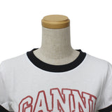 GANNI A1050030 151 BRIGHT WHITE XS S M L ガニー Tシャツ 半袖 ロゴ プリント おしゃれ ウィメンズ レディース ブライト ホワイト