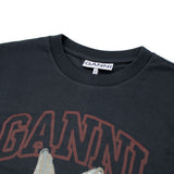 GANNI A1050061 252 PHANTOM XS S M L ガニー Tシャツ 半袖 ロゴ プリント おしゃれ ウィメンズ レディース ファントム