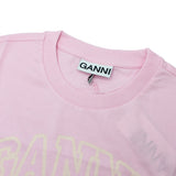GANNI A1050062 868 CHALK PINK XS S M L ガニー Tシャツ 半袖 ロゴ プリント おしゃれ ウィメンズ レディース チョークピンク