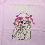 GANNI A1050062 868 CHALK PINK XS S M L ガニー Tシャツ 半袖 ロゴ プリント おしゃれ ウィメンズ レディース チョークピンク