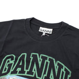 GANNI A1050070 252 PHANTOM XS S M L ガニー Tシャツ 半袖 ロゴ プリント おしゃれ ウィメンズ レディース ファントム