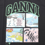GANNI A1050070 252 PHANTOM XS S M L ガニー Tシャツ 半袖 ロゴ プリント おしゃれ ウィメンズ レディース ファントム