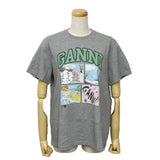 GANNI A1050070 920 PALOMA XS S M L ガニー Tシャツ 半袖 ロゴ テディ プリント おしゃれ ウィメンズ レディース パロマ