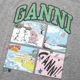 GANNI A1050070 920 PALOMA XS S M L ガニー Tシャツ 半袖 ロゴ テディ プリント おしゃれ ウィメンズ レディース パロマ