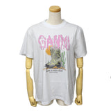 GANNI A1050075 151 BRIGHT WHITE XS S M L ガニー Tシャツ 半袖 ロゴ プリント カットソー おしゃれ ウィメンズ レディース ブライト ホワイト